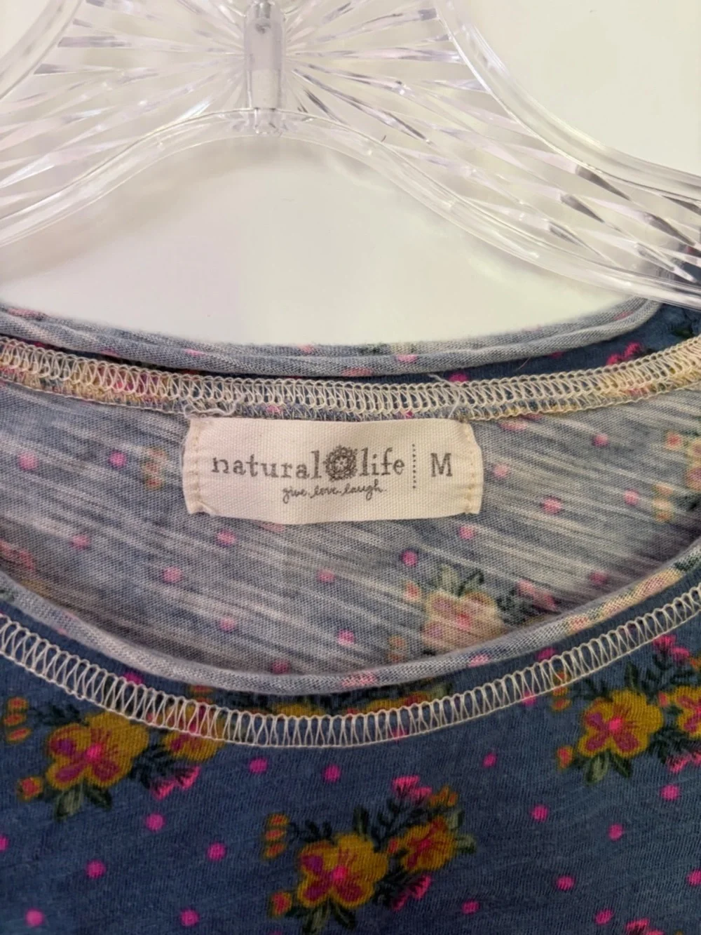 Natural Life Floral Tee Lot Of 2 Boho Cottagecore Fairy Grunge 100% Cotton M - Picture 9 of 12